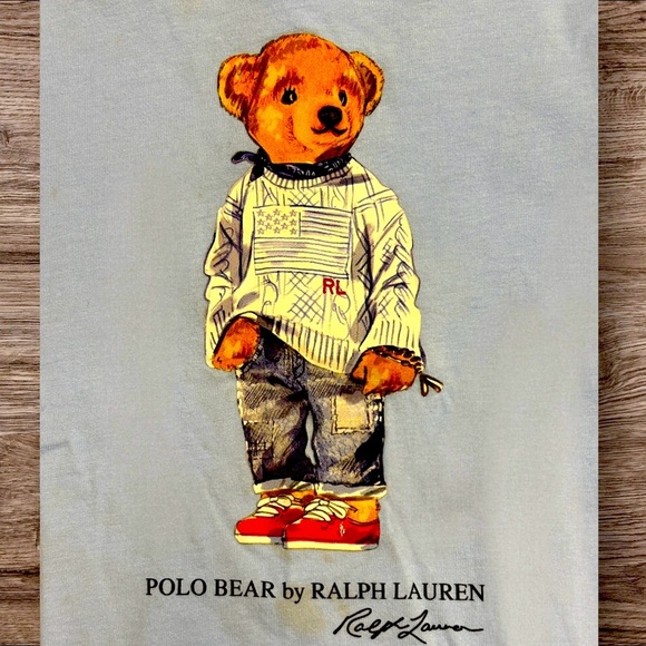 Ralph Lauren 24mo Blue Polo Bear Short Sleeve Tee, exlt cndtn. Ofrswlcome! - Picture 2 of 8
